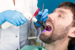 patient getting dental bonding